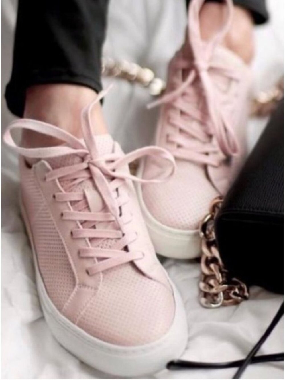 Greats Royale Perforated Leather Blush White Sole Made in Italy-sz 9.5